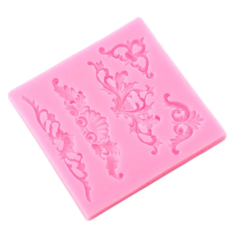 Lace Flower Silicone Molds DIY Baking Cake Decorating Tools Cake Border Relief Fondant Mold Candy Clay Chocolate Gumpaste Moulds