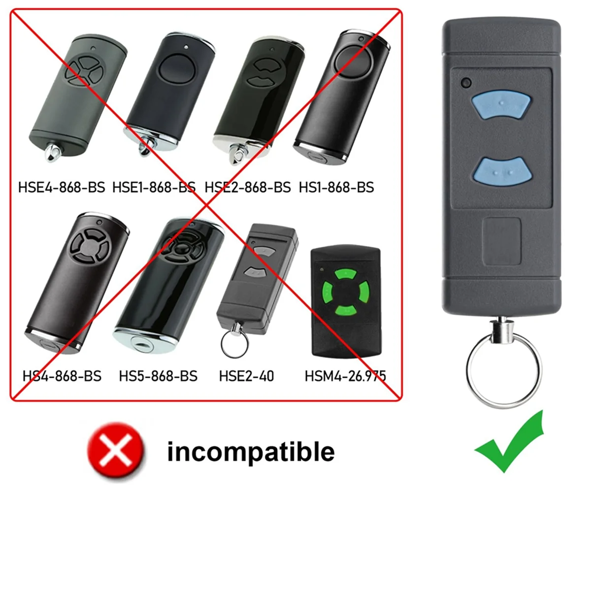 A57G-2 Pack Garage Door Remote Handheld Transmitter Replacement for HORMANN HSE2-868 HS4-868 HSM4-868 GARADOR Promatic