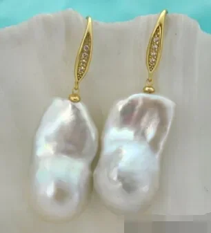 baroque white keshi reborn pearl dangle earring 925sterling silver hook