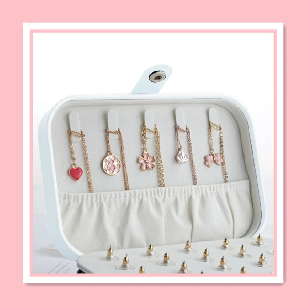 Large Capacity Travel Jewelry Case Durable Leather Jewelry Travel Case Simple Multifunction Jewelry Organizer Travel