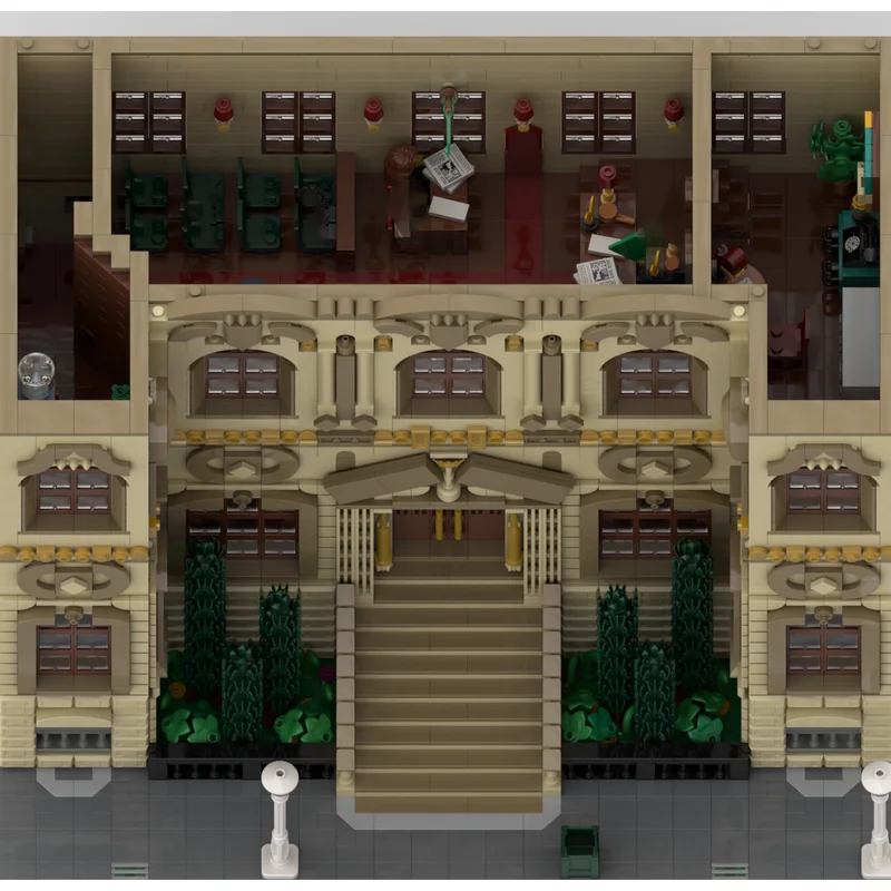 Street View Model Moc Bouwstenen Koninklijk gerechtsgebouw Modelbouwtechnologie Modulair blok Kerstmis DIY Speelgoed Vakantiecadeaus