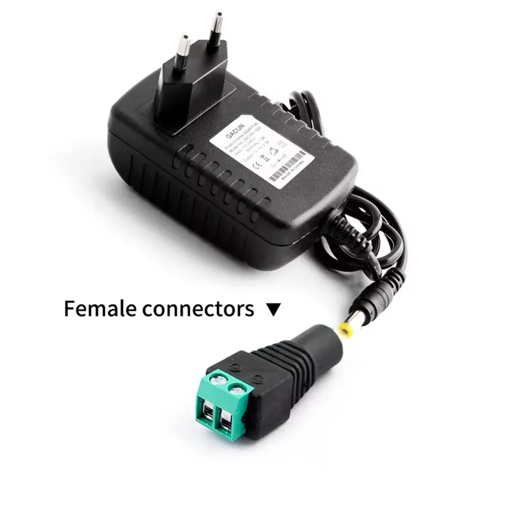 

1Pcs DC 12V 24V 1A 2A Power Supply AC110-240V Changer Charger WIth DC Female Connector Transformer Adapter For LED Strip