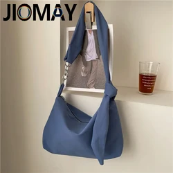 JIOMAY czarna torba na ramię markowe torebki Shopper dziewczęcy łańcuszek odpinany regulowany pasek Messenger nylonowe torby typu Crossbody