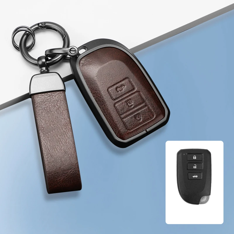 

Leather Alloy Car key cover Case For Toyota Highlander Land Cruiser CR-Z Succeed Avensis Previa Venza Sienna Prius ZELAS Tundra