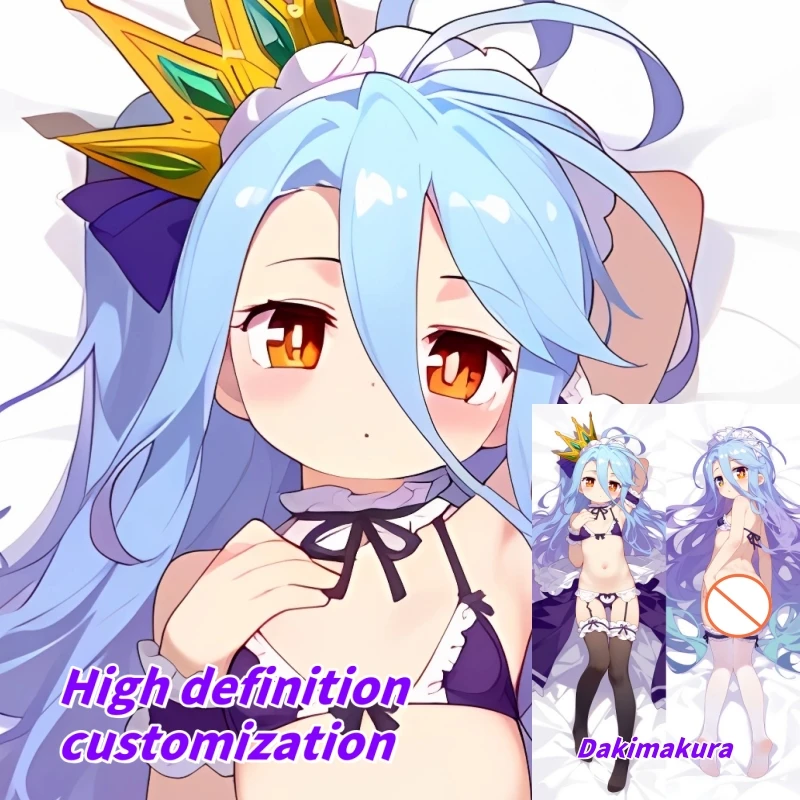 

Dakimakura Anime Pillow Case NO GAME NO LIFE Shiro Double-sided Print Of Life-size Body Pillowcase Gifts Can be Customized