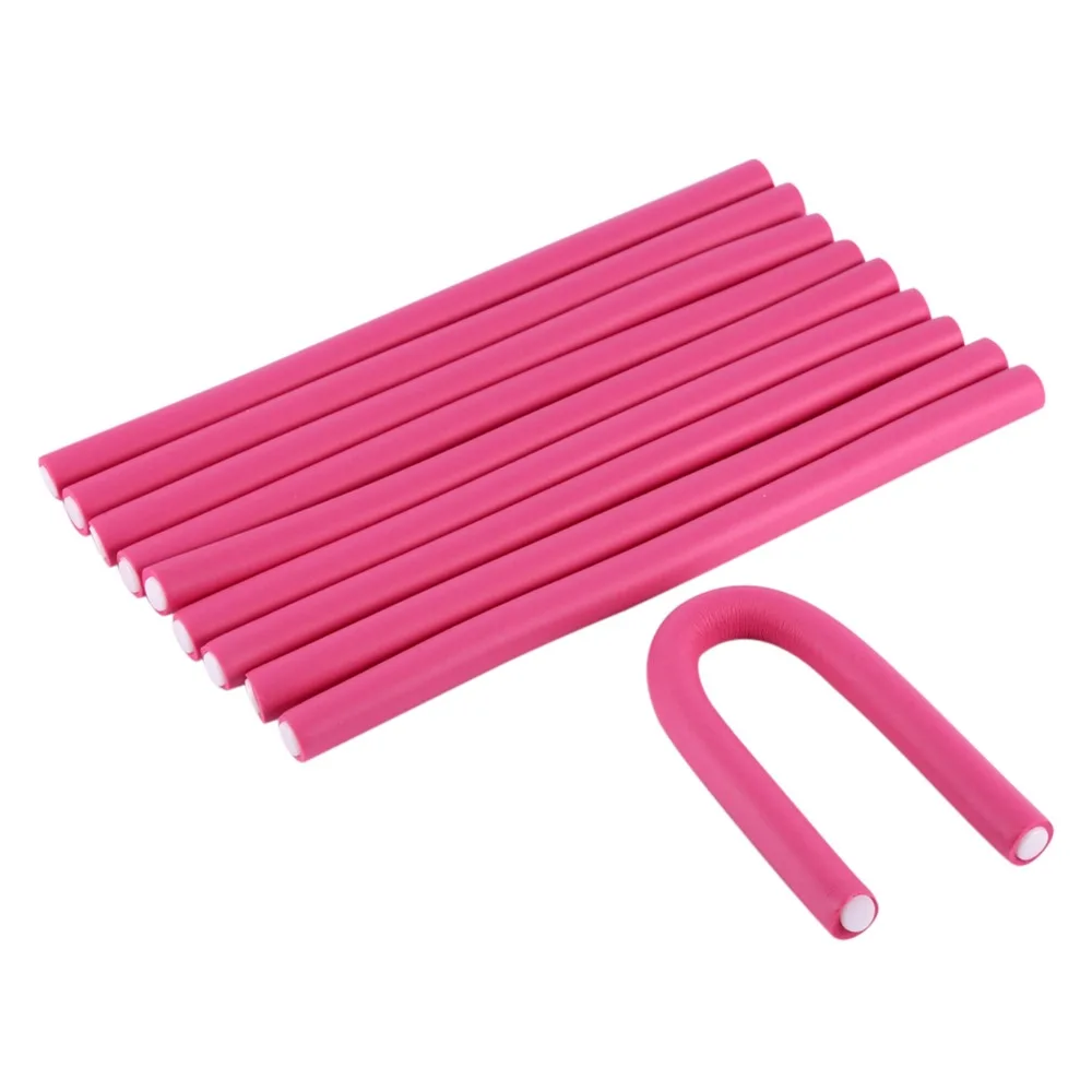 10Pcs/Set Soft Foam Soft Hair Rollers Flexi Rods Bendy Rollers Heatless Curler Rollers 8mm Diameter 24cm Length