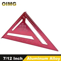 7/12 Inch Aluminum Alloy Carpenters Square Metric Triangle Ruler Woodworking Metal Square Ruler Angle Marking Carpentry Tool