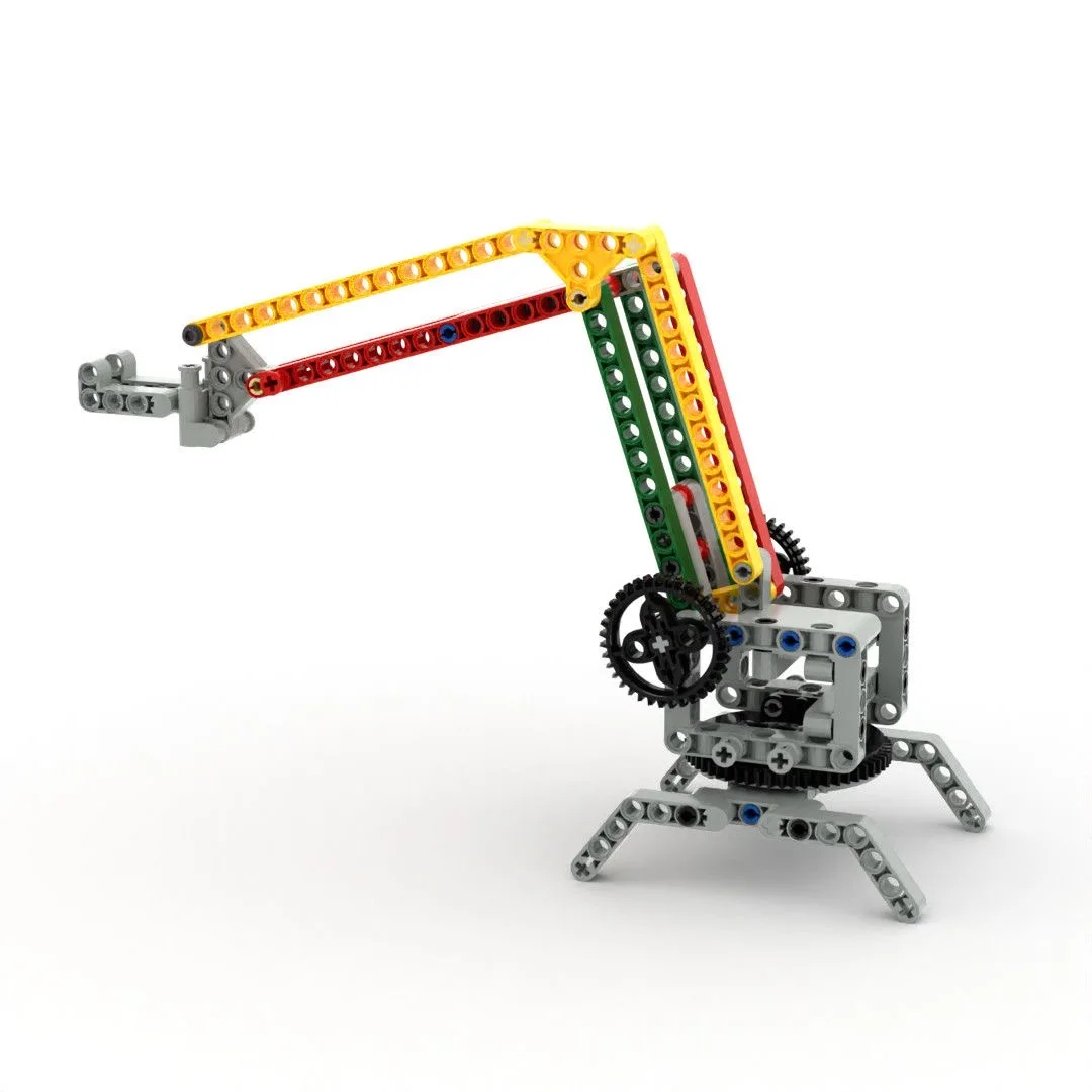 4243 assembly three degree of freedom robotic arm small engineer domestic building block robot gear mechanical technology teachi