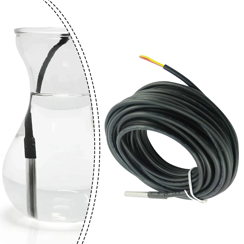 Temperature Sensor Waterproof Digital Temperature Probe 10 Meter Length 18B20 Temperature Sensor Chip Sensor Cables