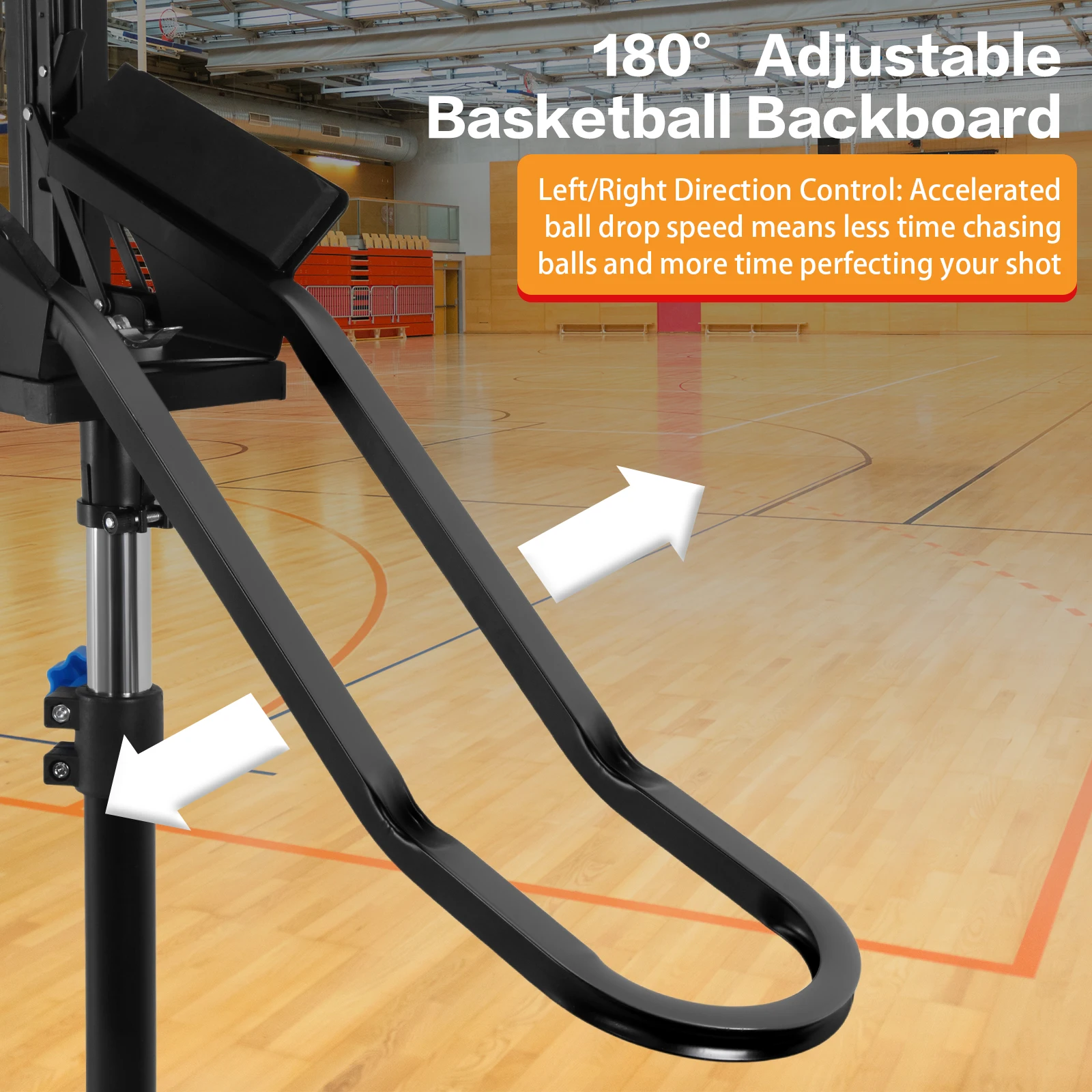 

Portable Hoop Trainer Tripod with 180° Rotating Track Adjustable Height with Net Return System for Efficient Training