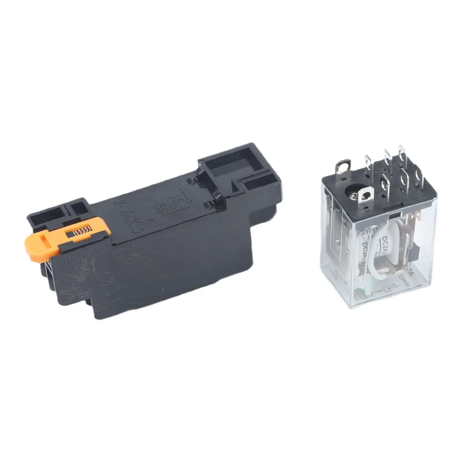 Compact DPDT 8P Relay 35mm DIN Rail Mount AC 24V Coil With Socket 10A 240VAC/28VDC For Remote Control And Switch Gear