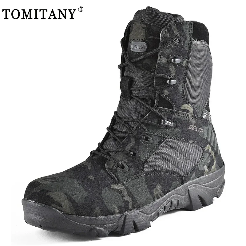 High Quality Men's Boot Combat New Mens Camo Ankle Boots Tactical Boot Male Shoes Work Safety Shoe Motocycle Boots