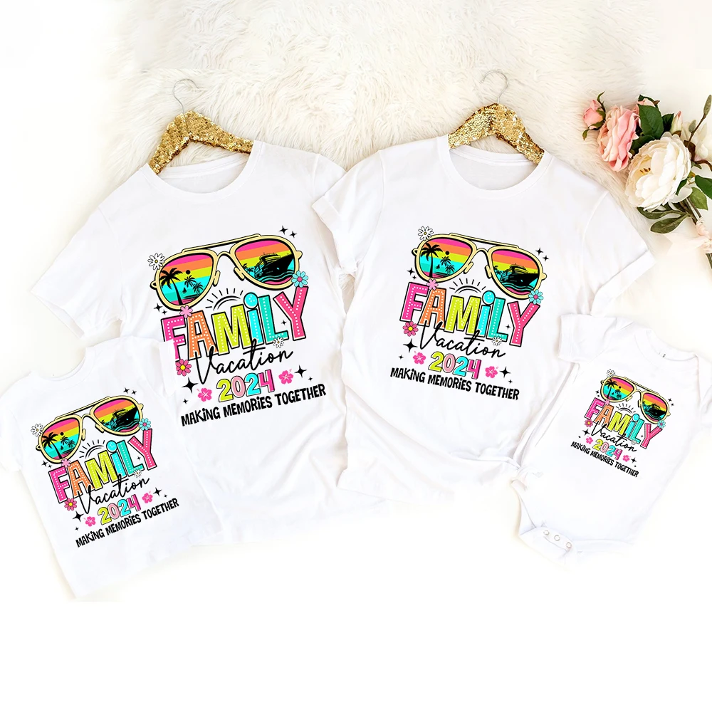 Family Vacation 2024 T-shirt Making Memories Together Tshirt Dad Mom Kid and Baby Summer Vacation T-shirts Family Beach Trip Tee