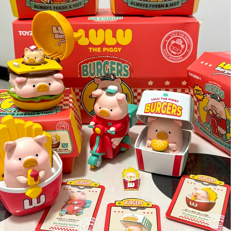 

New Product In Stock Toyzeroplus Canned Pig Lulu Pig Burger Express Delivery Series Movable Doll Figurine Blind Box Gift