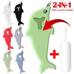 Loss-proof SIM Card Ejection Pin Storage Case Universal Mobile Phone Simcard Tray Open Needle Ejecter Tool Keychain Pendent