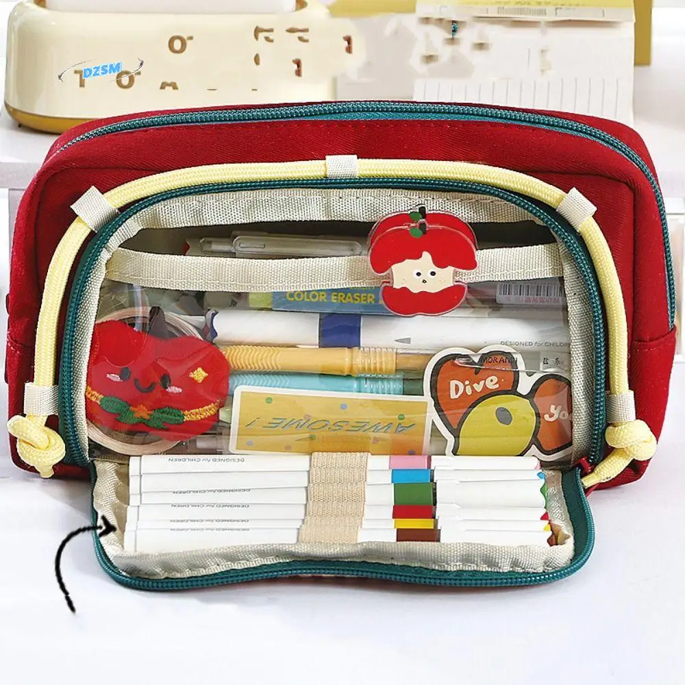 

Detachable Large Capacity Pencil Case Portable Beauty Bag Stationery Pen Bag Ins Style Transparent Cosmetic Storage Bag