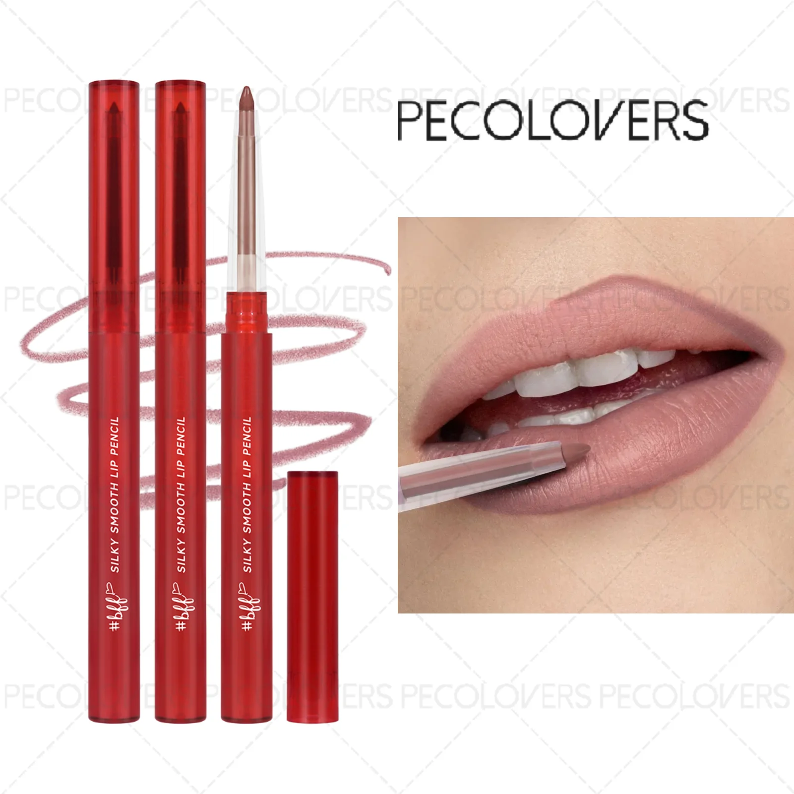 مجموعة شفاه غير لامعة مقاومة للماء تدوم طويلاً قطعة واحدة - أحمر شفاه وصقيل وقلم تحديد، تقديم ألوان عالية لمكياج التجميل #1