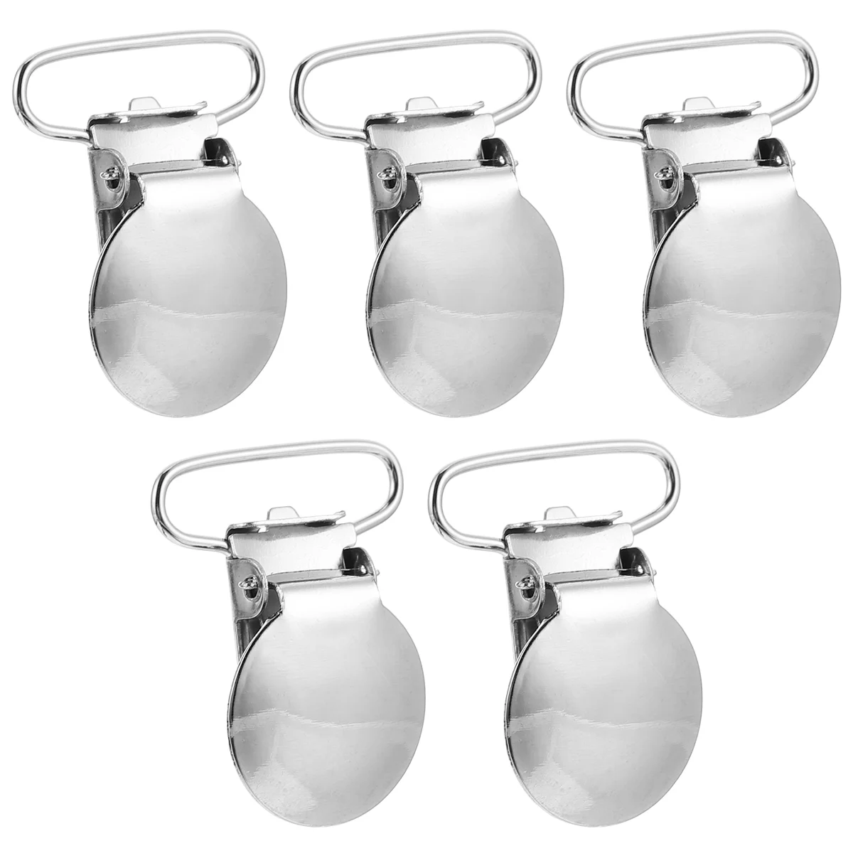 

5 Pcs Making Pacifier Accessories Clip Chain Round Girl Silver Metal DIY Nursing Child