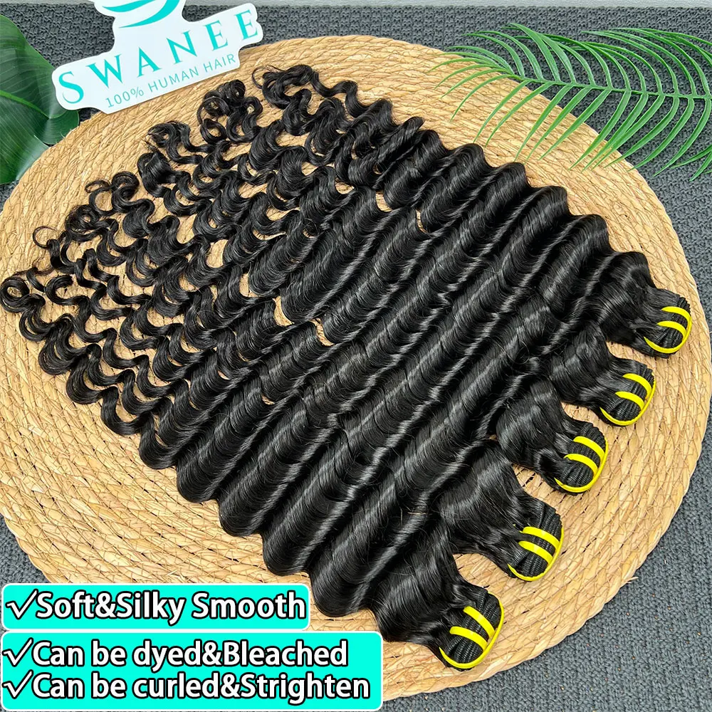 

28, 30 дюймов, свободные, глубокие волны, 3, 4 пучка, необработанные, необработанные, 100% человеческие волосы, свободные волны, пучки человеческих волос, наращивание