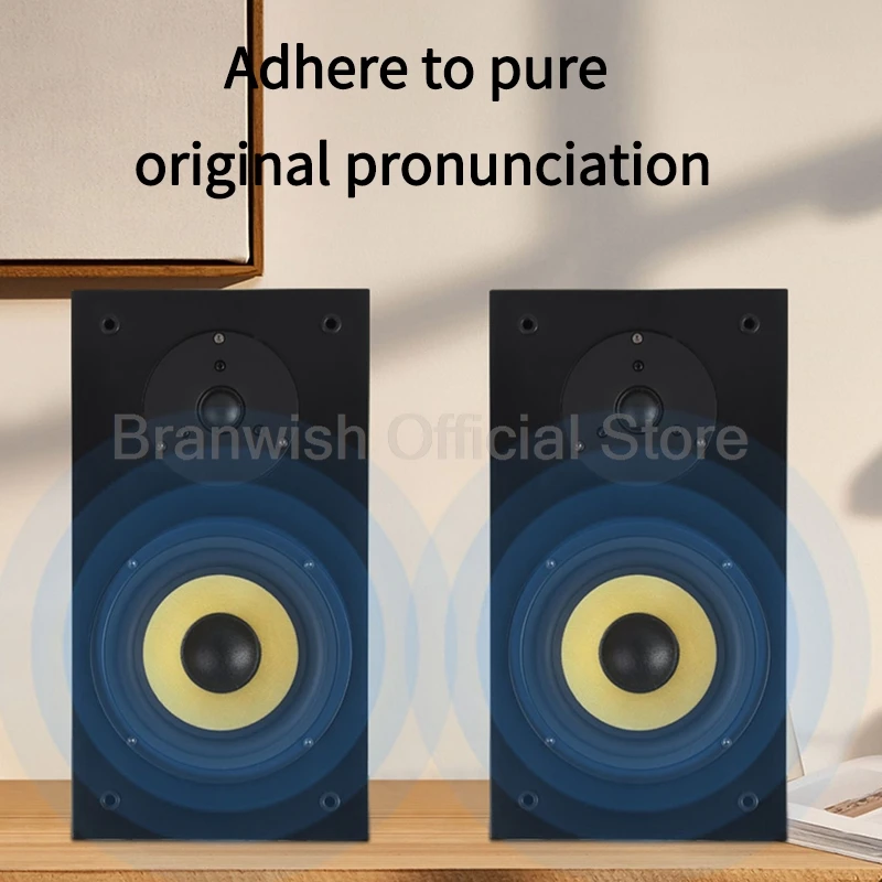 

6.5 Inch HiFi Fever Speaker Subwoofer Speaker Two-Way Passive Bookshelf Surround Sound Desktop Speaker Sound Box Power Speaker