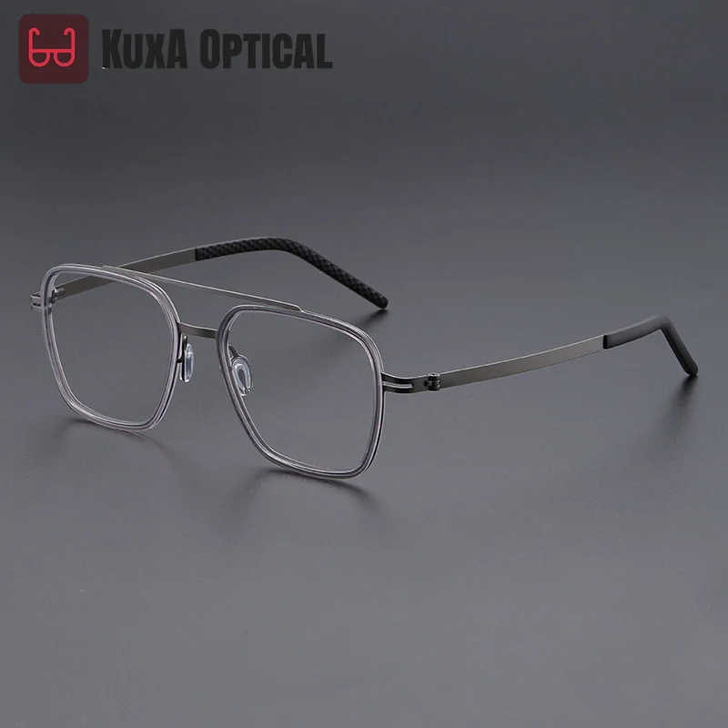 XUKA Pilot TitaniumGlasses – Monture de lunettes photochromiques progressives, lunettes de lecture pour hommes, myopie, anti-lumière bleue, sur ordonnance
