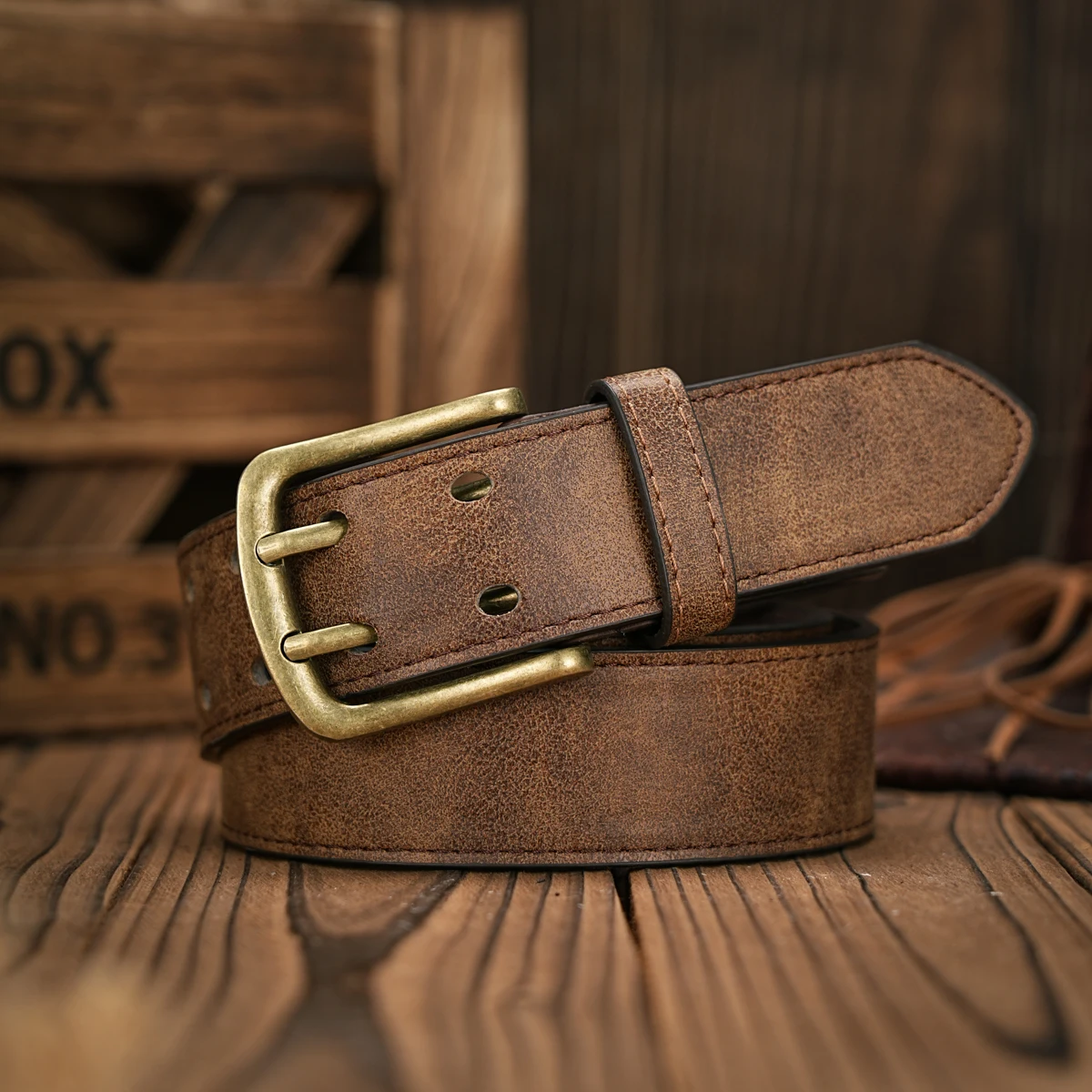 Vintage PU Leather Alloy Buckle Waistband Unisex for Men And Women to Create Personalized Western Style Fashion Accessory