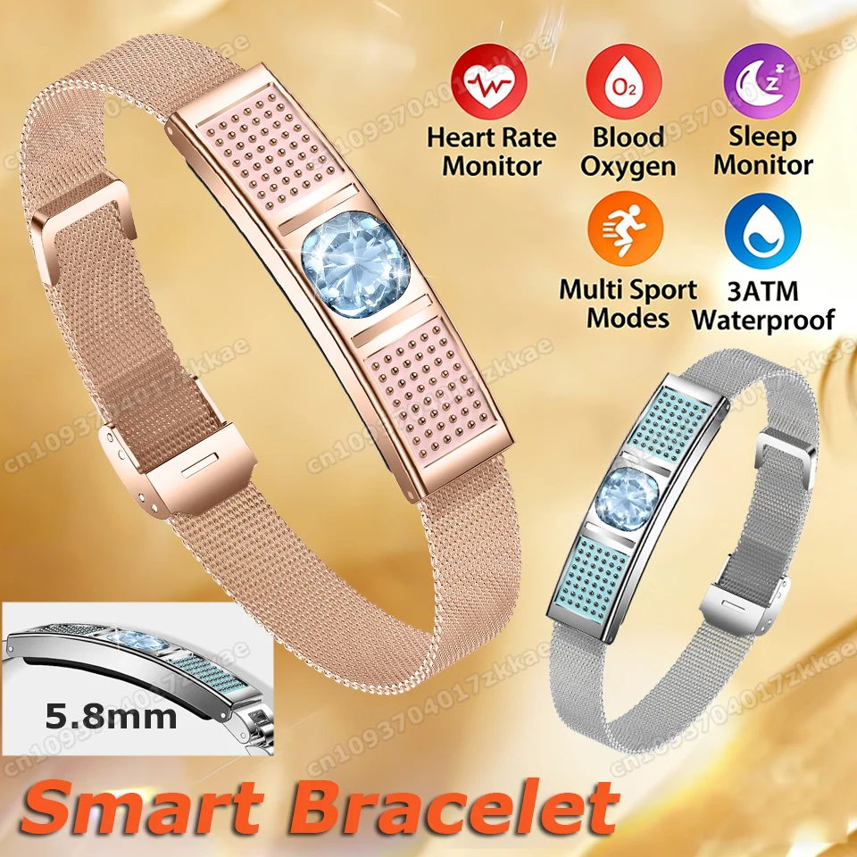 

Новый умный браслет для женщин с мониторингом сердечного ритма и сна, измерением ВСР, множеством спортивных режимов, водонепроницаемостью 3ATM, женский смарт-браслет 2026 HW12