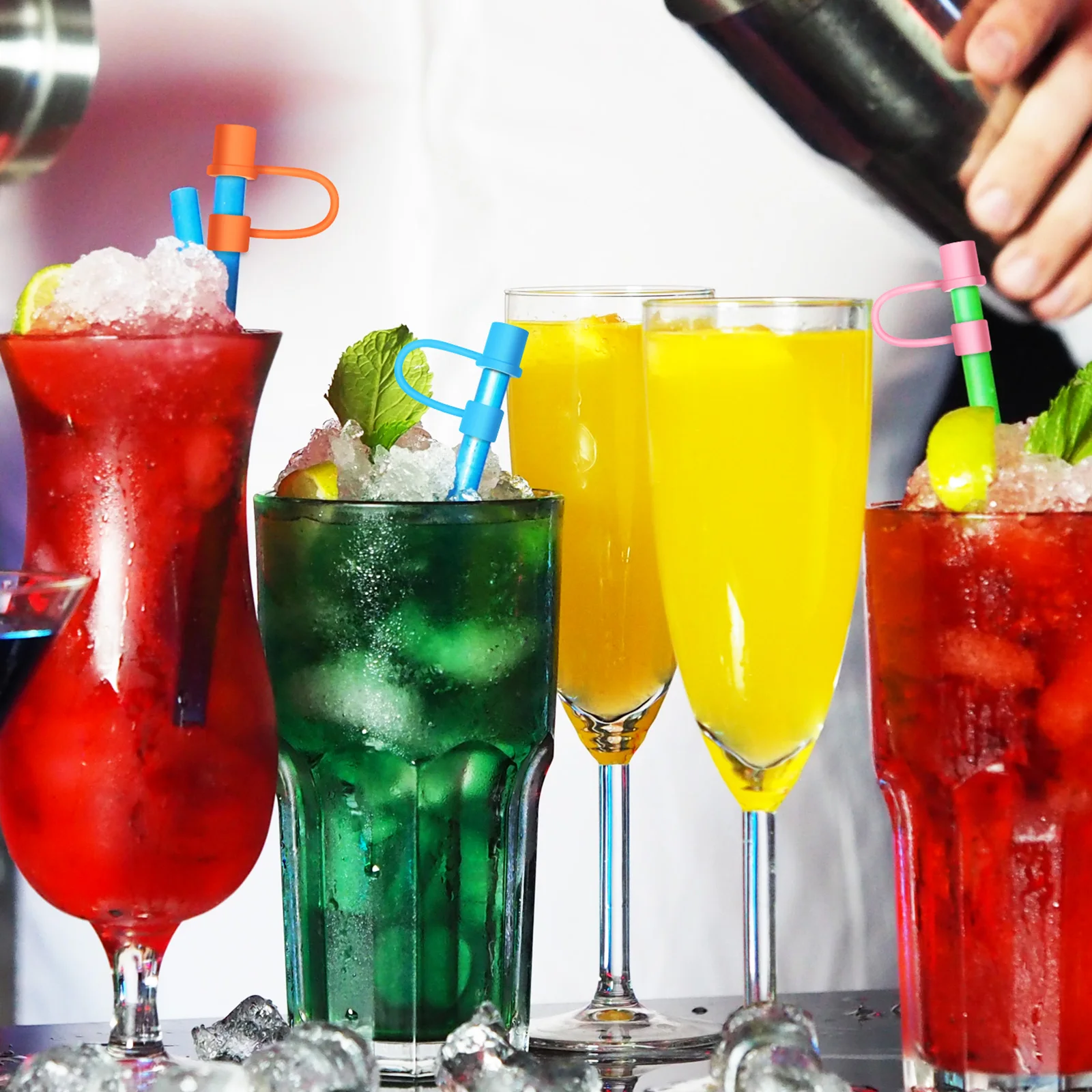 

Silicone Covers Reusable Drinking Tips Plug For Glass Tumblers Insulated Bottles Dustproof Straw Protectors Reusable Straw