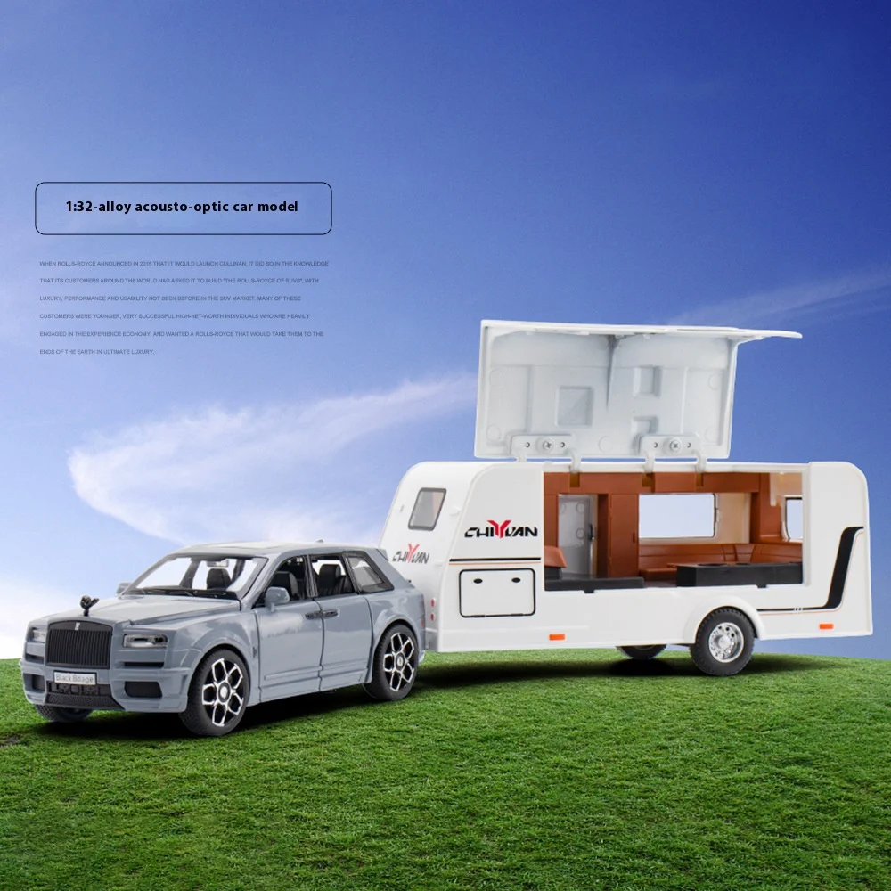 

Моделирование 1:32 модель автомобиля из сплава Rolls-Royce Cullinan Drag Camping RV металлические детские игрушки украшения подарок на день рождения для мальчиков