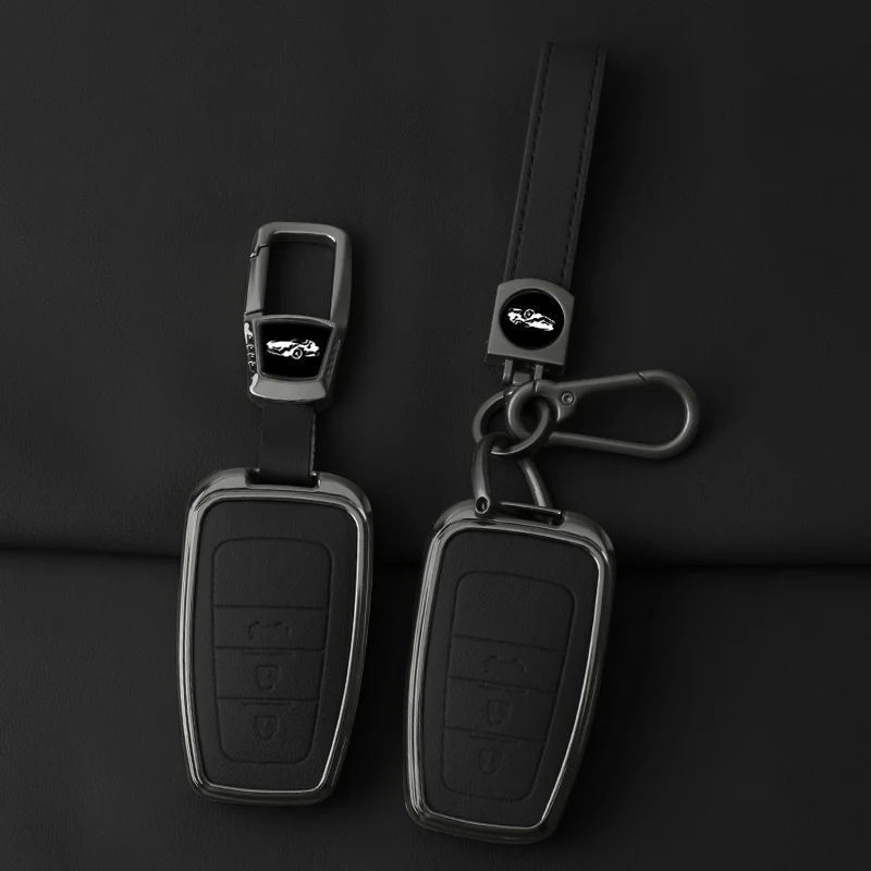 سبائك الزنك الجلود حافظة مفاتيح السيارة لتويوتا CHR كامري كورولا RAV4 هايلاندر C-HR بريوس لاند كروزر برادو المفاتيح الملحقات #3