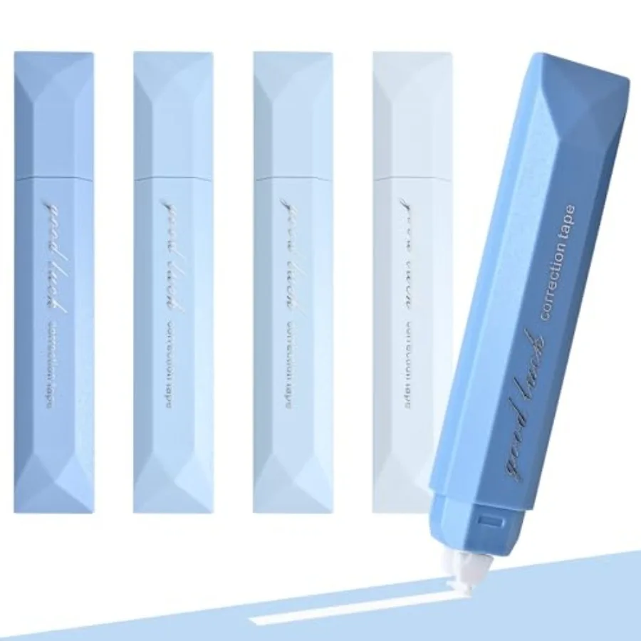 5 Pcs White Correction Tapes, Aesthetic Correction Tape Pens Smooth Pull Out, Easy to Use Pen Shaped Applicator for Students Sc