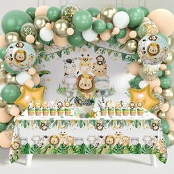 Jungle Safari Dekoracja urodzinowa Jungle Animals 1st Birthday Gifts Decor Wild One Birthday Zastawa stołowa Baby Shower Party Supplies