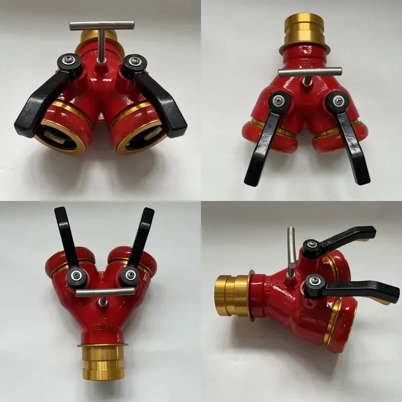 2026 2.5'' Aluminum Fire Wye 80mm Quick Lock Coupling Lightweight 2-way Fire Hose Divider With Self-Locking Connector for
