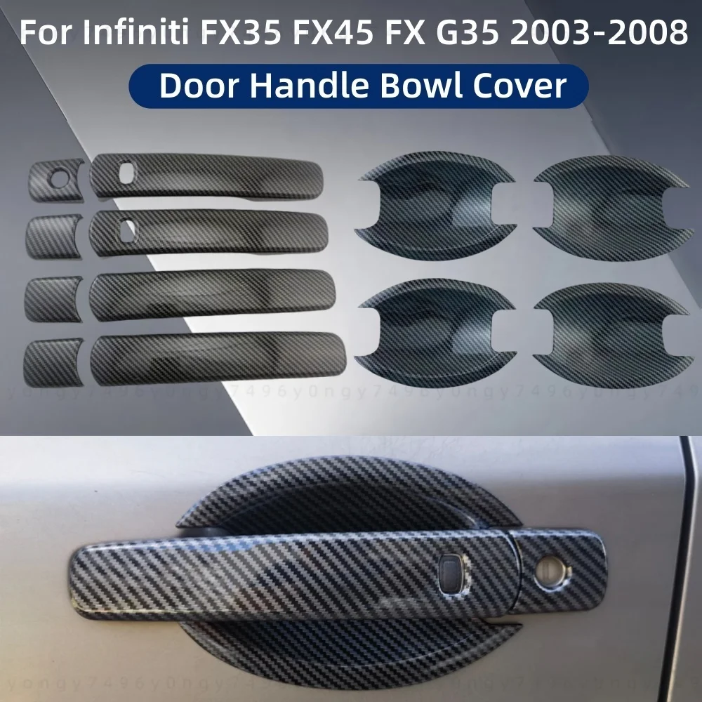 

Car Accessories Gloss Black Carbon Door Handle Covers Trim Protector For Infiniti FX35 FX45 FX G35 2003 2004 2005 2006 2007 2008