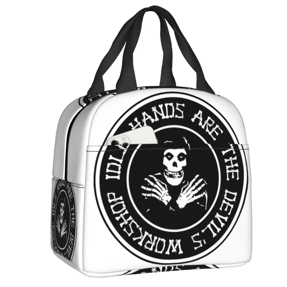 Custom Punk Rock Band Misfits Thermal Insulated Lunch Bags Women Resuable Lunch Tote Work School Travel Multifunction Food Box