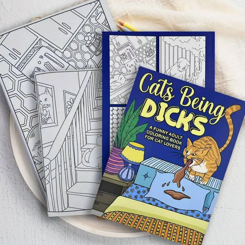 

Cats Being Dicks: A Fun Adult Coloring Book Featuring Intimate Scenes of Cats in Various Poses, Ideal Gift for Cat Enthusiasts