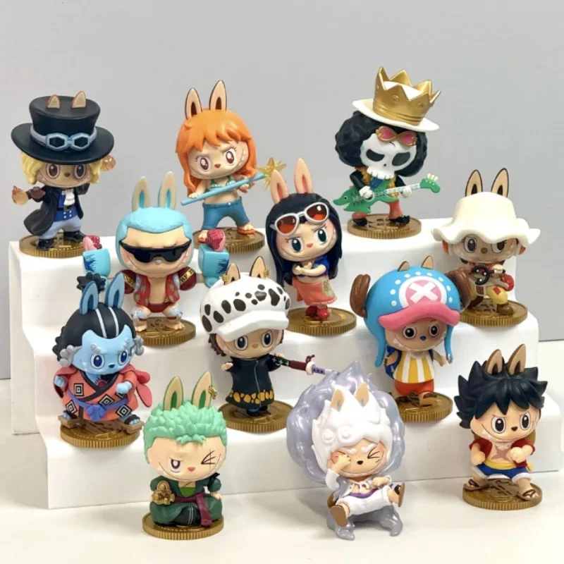 Original Labubu One Piece Figures Monster Luffy Zoro Knives Handmade Model Toy Handmade Model Anime Children'S Gift Customizatio