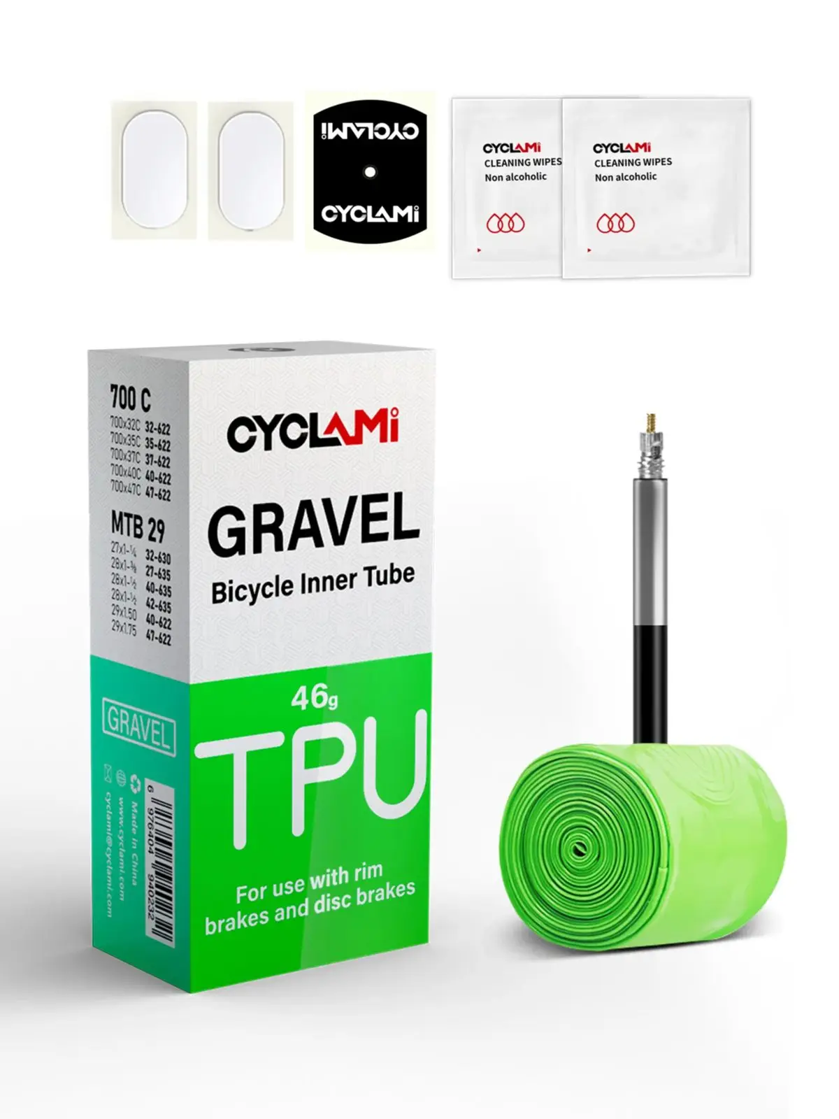 CYCLAMI Ultraleicht Rennrad MTB 29 Fahrrad TPU Innenrohr Reifen Französisch Ventil FV 45mm Für Gravel 700C 32C 35C 37C 40C 47C Super Licht