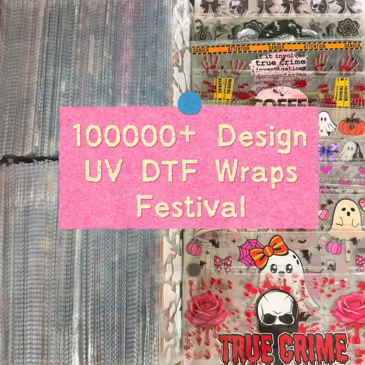 Random 10PCS Halloween Christmas UV DTF Cup Festival Wrap 16oz Libbey Glass DIY Sticker Selfadhesive Washable 3D Stickers