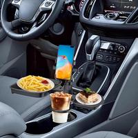 Car Cup Extender 4-in-1 Car Swivel Tray Adjustable Travel Food Table Tray Multifunctional Car Holder Expander 360-degree