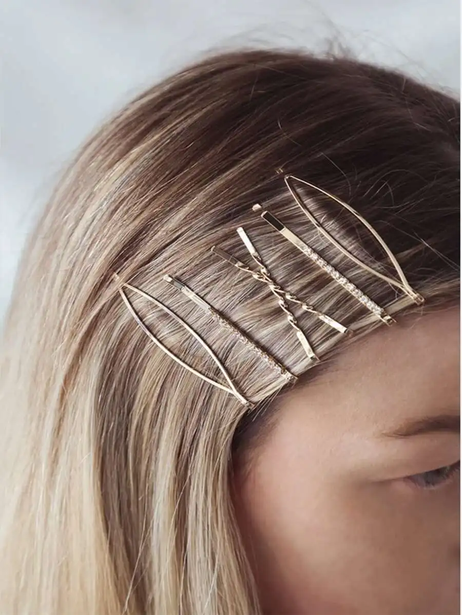 

6pcs Rhinestone Twist Bobby Pins Hair Clips Barrettes For Women Casual Hair Accessories