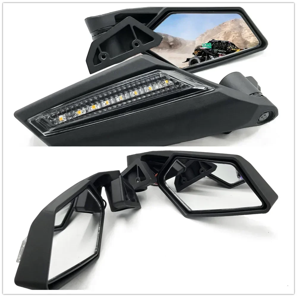 

UTV Racing Side LED Turn Signal Mirrors Set for Can Am Maverick X3 17-19 Motorcycle Parts 2017-2023