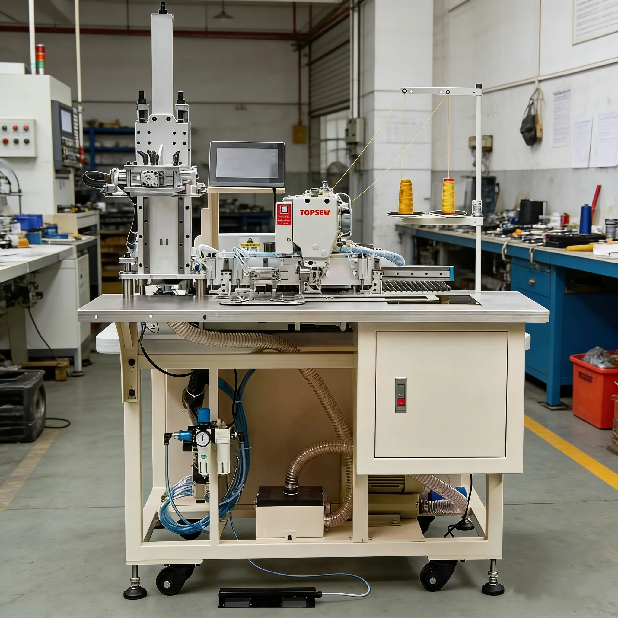 

ATV&UTVMulti Shape Pocket Coin Pocket Setting Machine Quick Change Mold Thick Fabric Sewing Pocket Stitching Machine for Pants P