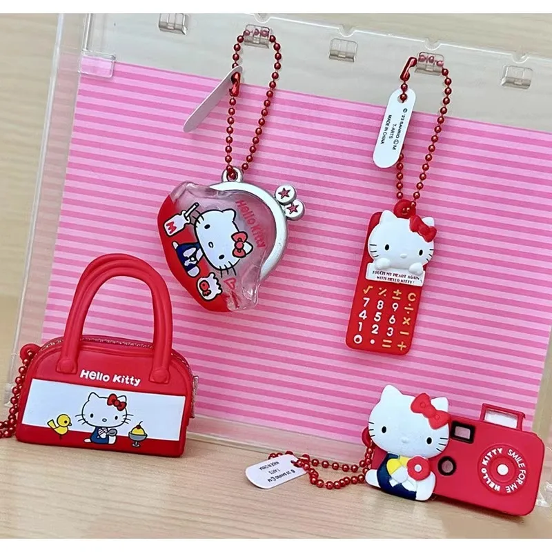 Originale Anime giapponese Gashapon Figure Cute Sanrio Hello Kitty Camera Bag portachiavi portachiavi Kawaii Capsule Toys Gift