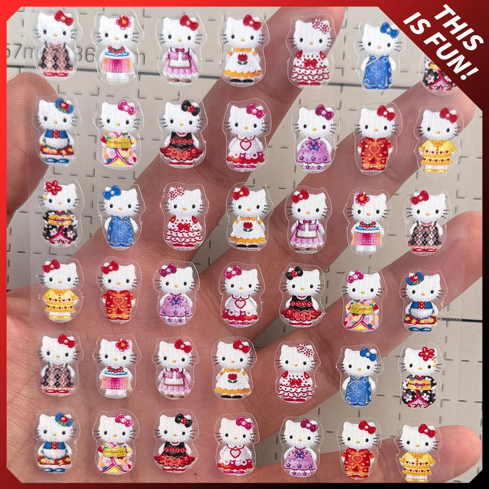 3D Stereo Kawaii Hellokitty Mymelody Nail Stickers Accessories Cartoon Cute Diy Anime Stickers Decor Kids Birthday Gifts