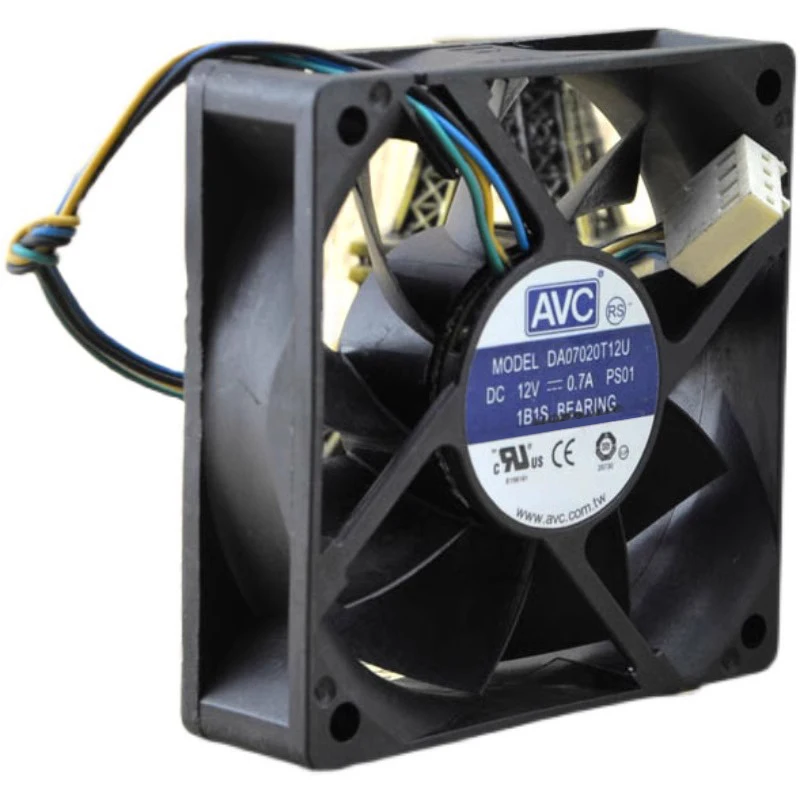 DA07020T12U 4300 U/min 12 V 0,7 A 70 x 70 x 20 mm 4-Draht-Gehäuselüfter mit hoher Windgeschwindigkeit