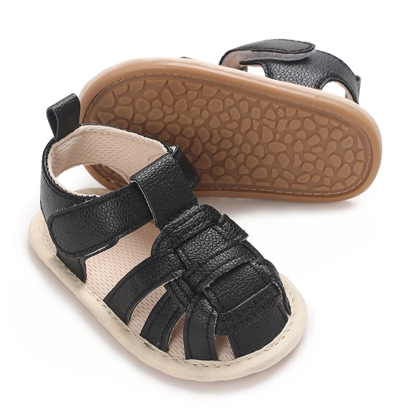 Sommer 0–1 Jahre alte männliche Babyschuhe mit weicher Sohle, rutschfeste und atmungsaktive Babysandalen, lässige Wanderschuhe