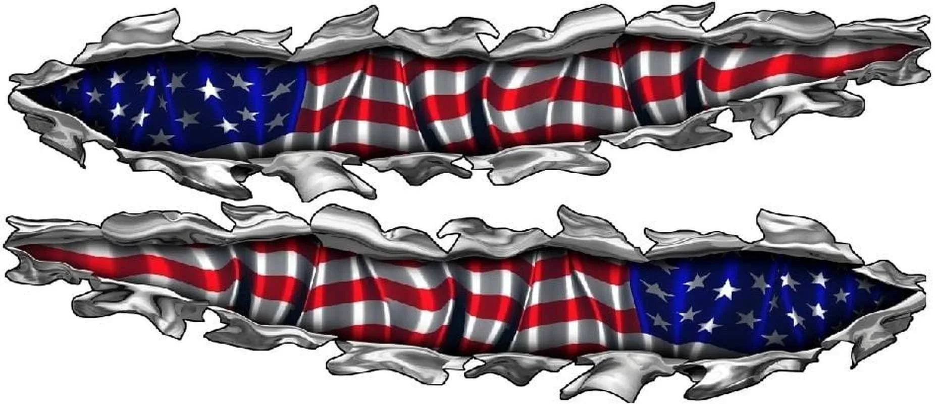 American Flag Vinyl Boat Wrap Graphics, American Flag Waving Boat Wrap Kit 3M Cast Vinyl