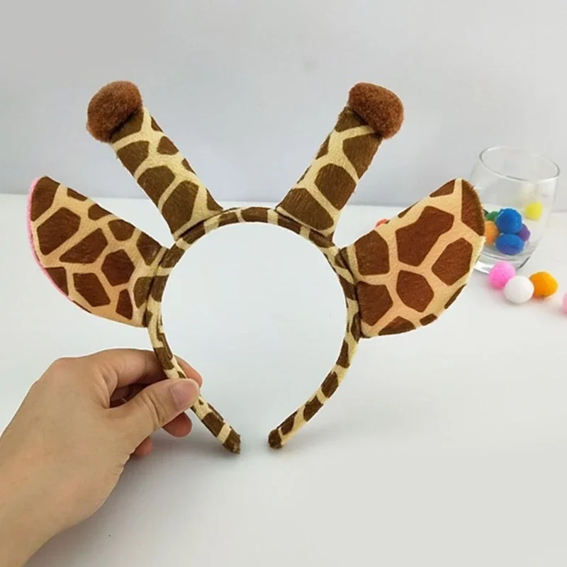 Bambini adulti Gioco ruolo Costume da giraffa Accessori Orecchie animali Fascia Bowtie Coda Guanti zampa Novità Party Prop