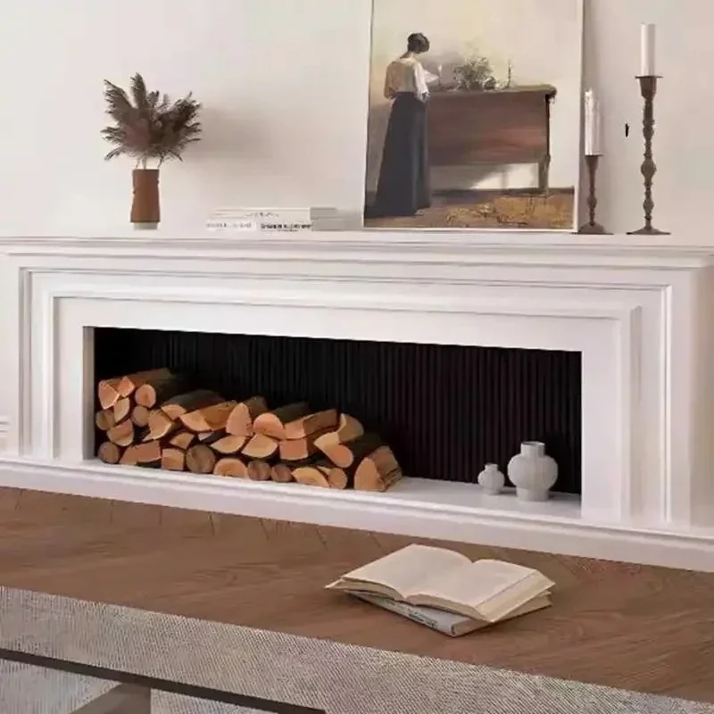 simple fireplace decorative cabinet design living room simulation fire fireplace household